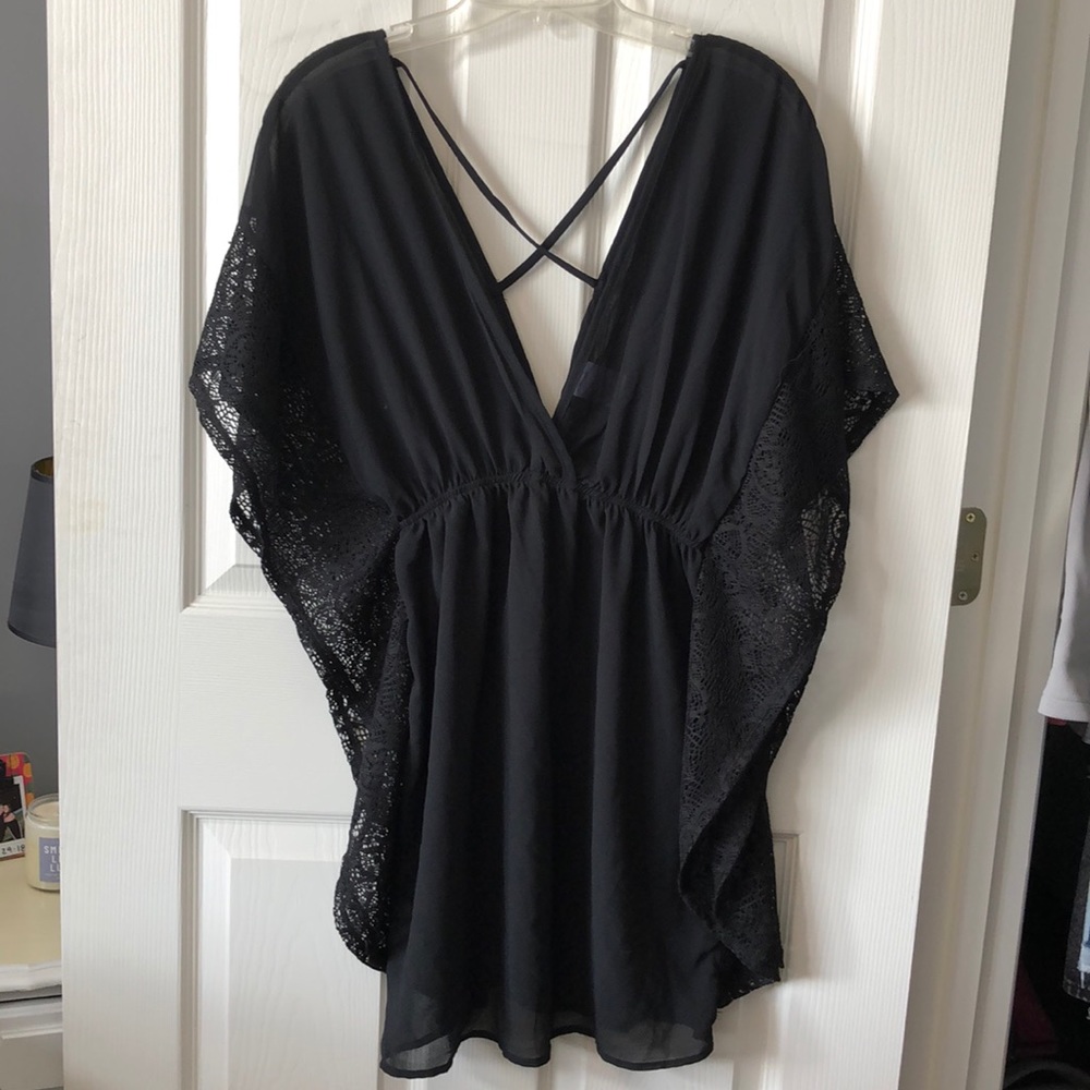 Black swimsuit cover up!